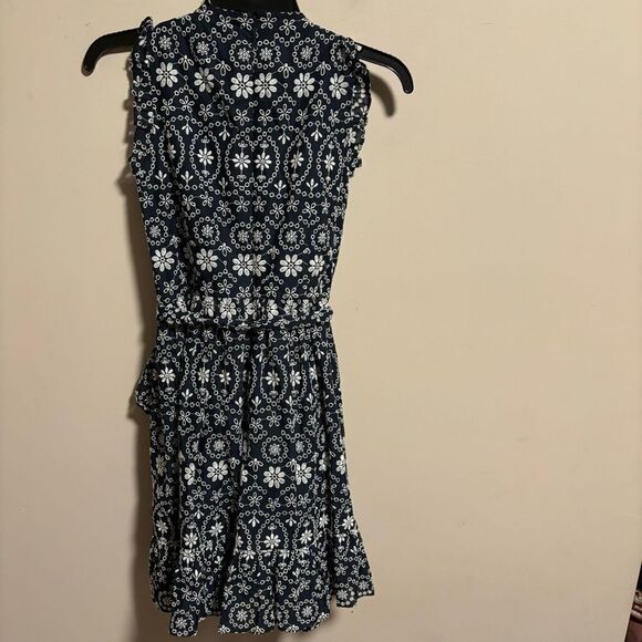 Kate Spade Shore Thing Eyelet Wrap Dress Rich Navy Blue Fresh White Size 00 - Picture 7 of 10